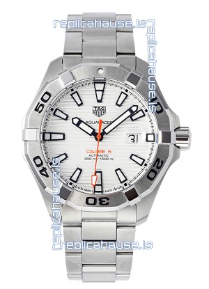 Tag Heuer Aquaracer Calibre 5 1:1 Mirror Replica Watch White Dial 904L Steel 44MM