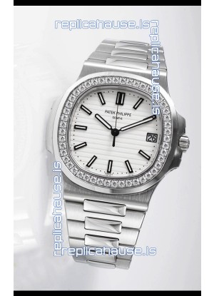 Patek Philippe Nautilus 5711 Swiss Replica Watch - 1:1 Mirror Quality with Diamonds Bezel