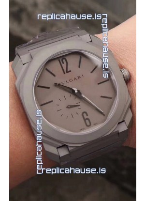 Bvlgari Octo Finissmo Edition 1:1 Mirror Replica Sandblasted Ceramic Casing and Strap 