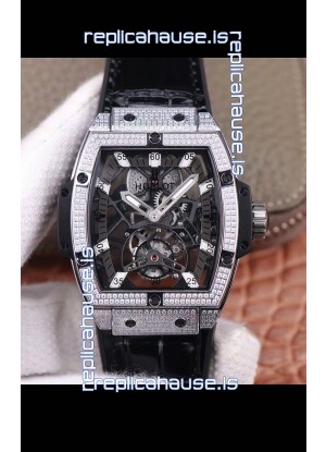 Hublot Masterpiece MP Edition Genuine Tourbillon Swiss Replica Watch in Steel Casing