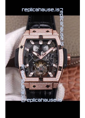 Hublot Masterpiece MP Edition Genuine Tourbillon Swiss Replica Watch In Rose Gold Casing