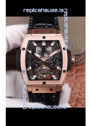 Hublot Masterpiece MP Edition Genuine Tourbillon Swiss Replica Watch In Rose Gold Casing