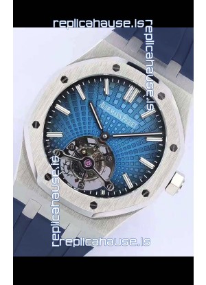 Audemars Piguet Royal Oak Tourbillon 41mm Blue Dial in 904L Steel Case Rubber Strap