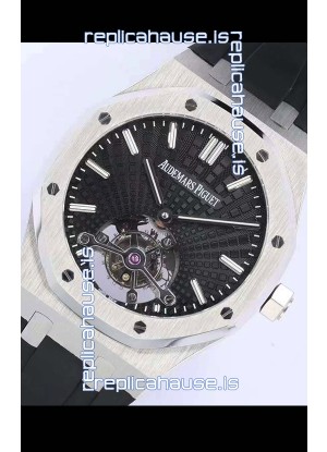 Audemars Piguet Royal Oak Tourbillon 41mm Black Dial in 904L Steel Case Rubber Strap