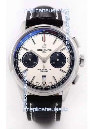 Breitling Premier B01 Chronograph 42 Edition Watch 1:1 Mirror Quality in Steel White Dial 
