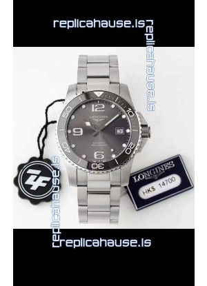 Longines HydroConquest 1:1 Mirror Swiss Replica Watch in Grey Dial Steel Strap