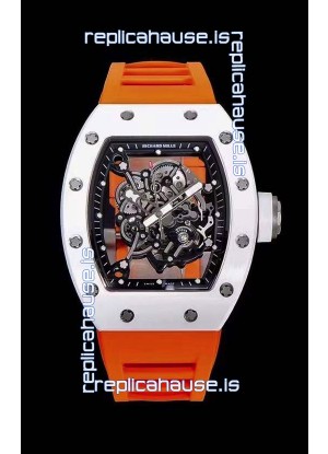 Richard Mille RM055 Ceramic Casing 1:1 Mirror Replica Watch in Orange Strap 