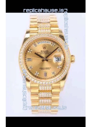 Rolex Day Date Presidential 18K Yellow Gold Watch 36MM - Gold Dial 1:1 Mirror Quality Watch