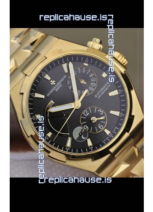 Vacheron Constantin Overseas Power Reserve Swiss Replica Watch in Yellow Gold Casing