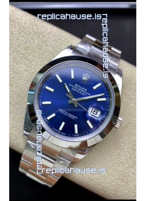 Rolex Datejust 126300 41MM Cal.3135 Swiss 1:1 Mirror Replica Watch in 904L Blue Dial