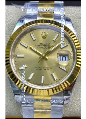 Rolex Datejust 126333 41MM Cal.3135 Swiss 1:1 Mirror Replica Watch in 904L Gold Dial 
