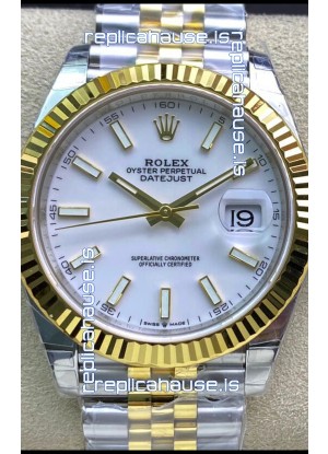 Rolex Datejust 126333 41MM Cal.3135 Swiss 1:1 Mirror Replica Watch in 904L White Dial 