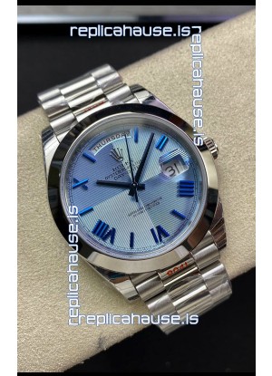 Rolex Day Date M228206-0001 904L Steel 40MM - Ice Blue Dial 1:1 Mirror Replica