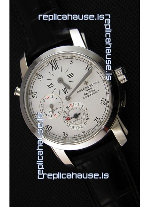 Vacheron Constantin Malte Dual Time Regulator Steel Swiss Replica Watch 