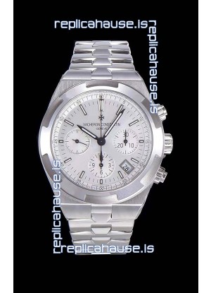 Vacheron Constantin Overseas Chronograph White Dial Swiss Replica Watch - Stainless Steel Strap