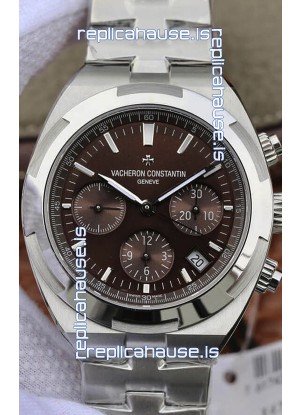 Vacheron Constantin Overseas Chronograph Brown Dial Swiss Replica Watch - Stainless Steel Strap