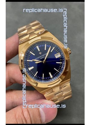 Vacheron Constantin Overseas Rose Gold 1:1 Mirror Replica Watch Blue Dial 