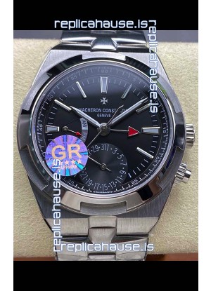 Vacheron Constantin Overseas Dual Time Stainless Steel 1:1 Mirror Swiss Replica Black Dial