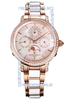 Vacheron Constantin Traditionelle Perpetual Calendar Ultra-Thin Rose Gold Swiss Replica 