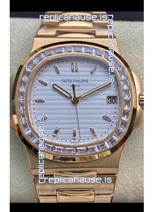 Patek Philippe Nautilus 5711/1R 1 1:1 Mirror Replica Watch in White Dial Rose Gold