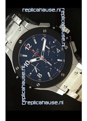 Hublot Big Bang Steel Strap in Black Dial with Ceramic Bezel