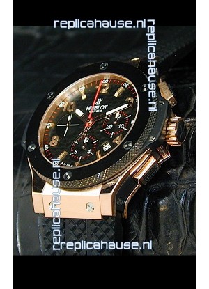 Hublot Big Bang Swiss Replica Watch in Rose Gold Case