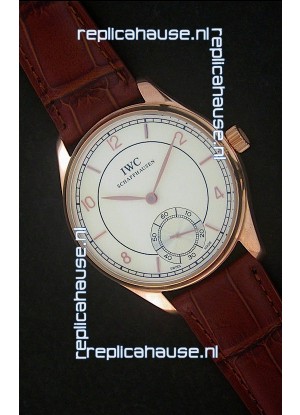 IWC Portuguese FA Jones Japanese Replica Watch in Rose Gold Casing