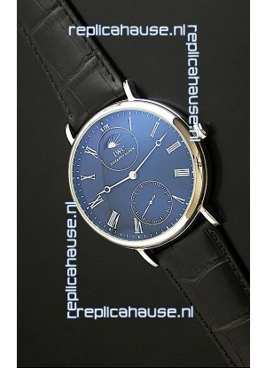 IWC Vintage Portifino MoonPhase Japanese Replica Watch in Black Dial