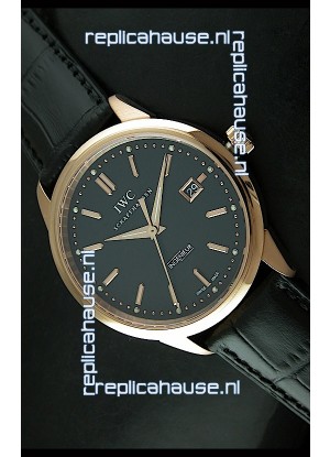 IWC Schaffhausen Ingenuier Vintage Swiss Replica Automatic Rose Gold Watch in Black Dial