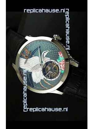 Jaeger LeCoultre Porcelain Crane Flying Tourbillon Watch - MIRROR REPLICA