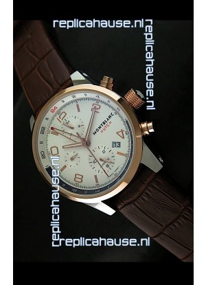 Mont Blanc UTC Japanese Replica Watch in Gold Bezel