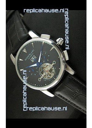 Mont Blanc Flying Tourbillon Japanese Replica Watch in Black Dial