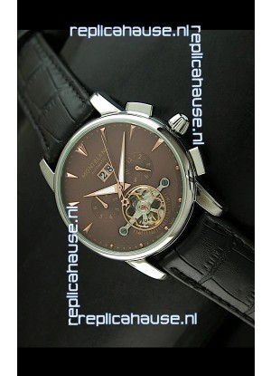 Mont Blanc Flying Tourbillon Japanese Replica Watch in Brown Dial