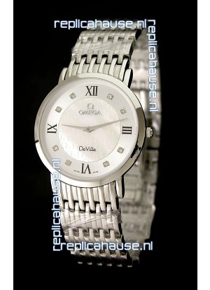 Omega DeVelie Japanese Replica Watch in Diamond Markers