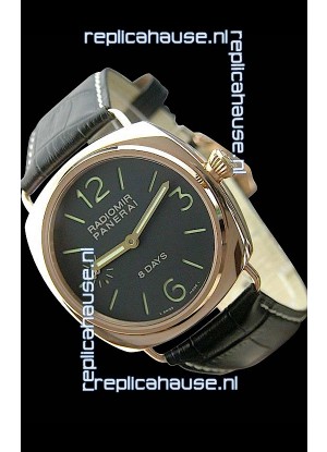 Panerai Radiomir 8 Days Swiss Watch in Pink Gold Case