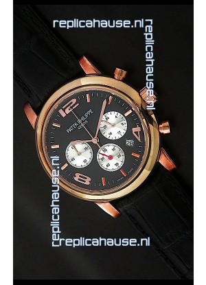 Patek Philippe Perpetual Calender Japanese Steel Watch in Rose Gold Casing
