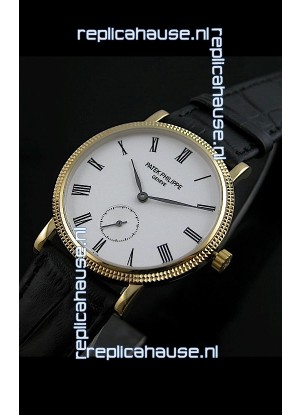 Patek Philippe Calatrava Japanese Mens Watch in Yellow Gold Case