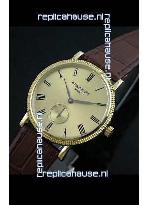Patek Philippe Calatrava Japanese Mens Watch in Yellow Gold 