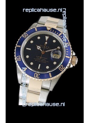 Rolex Submariner Japanese Watch in Blue Bezel Two Tone Case