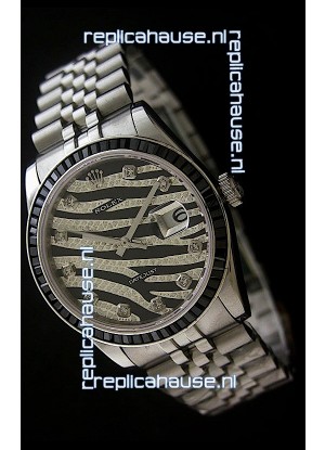 Rolex Datejust Mens Japanese Replica Watch in Leopard Dial