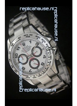 Rolex Daytona Japanese Replica Steel Watch in White Dial