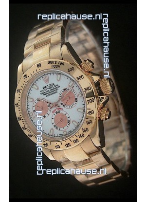 Rolex Daytona Japanese Replica Gold Watch in Rose Gold Subdials