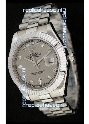 Rolex Oyster Perpetual Day Date Japanese Replica Watch in Grey Dial