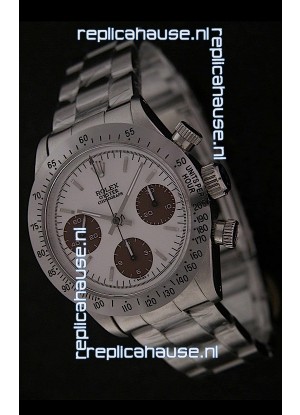Rolex Daytona Oyster Perpetual Swiss Replica Steel Watch in White Dial