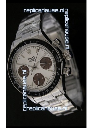 Rolex Daytona Oyster Perpetual Swiss Replica Steel Watch in Brown Sub dial