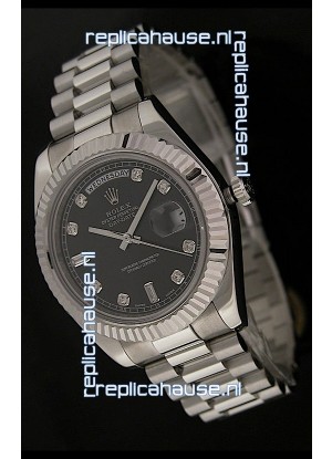 Rolex Oyster Perpetual Day Date Japanese Replica Watch in Black Dial