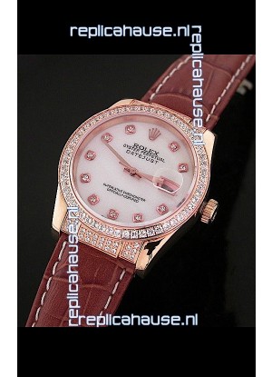 Rolex DateJust Swiss Mens Replica Watch in Mop White Dial