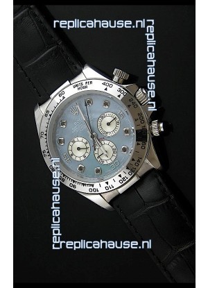 Rolex Daytona Japanese Replica Steel Watch in Light Blue Dial
