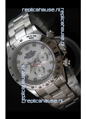 Rolex Daytona Japanese Replica Steel Watch in Diamond Hour Markers 
