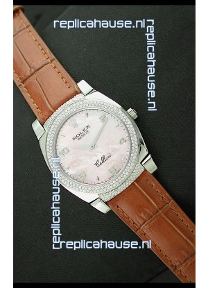 Rolex Cellini Japanese Replica Watch in Mother of Pearl Pink Dial